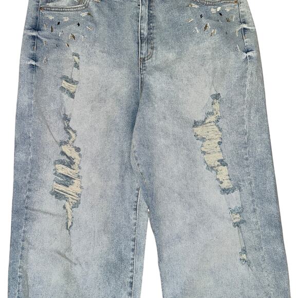 INC International Concepts Riviera High Rise Straight Leg Jean Sz 16/33 Blue NWT - Picture 4 of 9